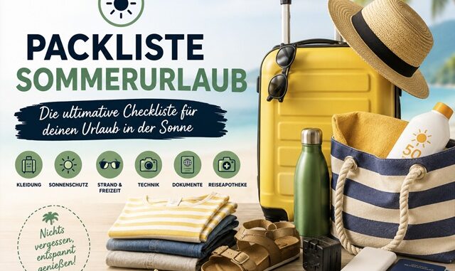 Packliste Sommerurlaub – Die ultimative Checkliste für deinen Urlaub in der Sonne Packliste Urlaub und Ferien